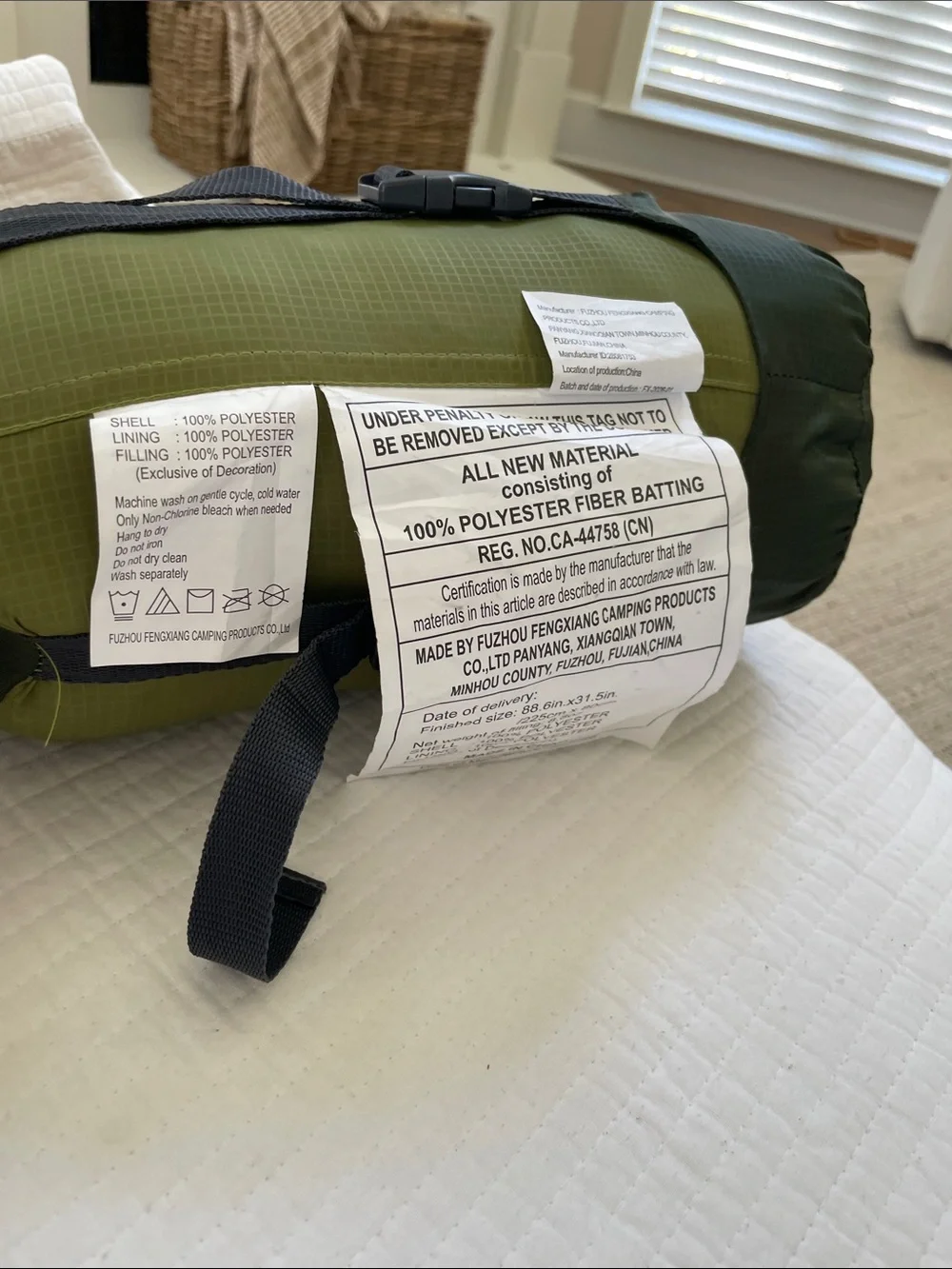 Ozark Trail Olive Green and Gray 50° Warm Weather Mummy Sleeping Bag